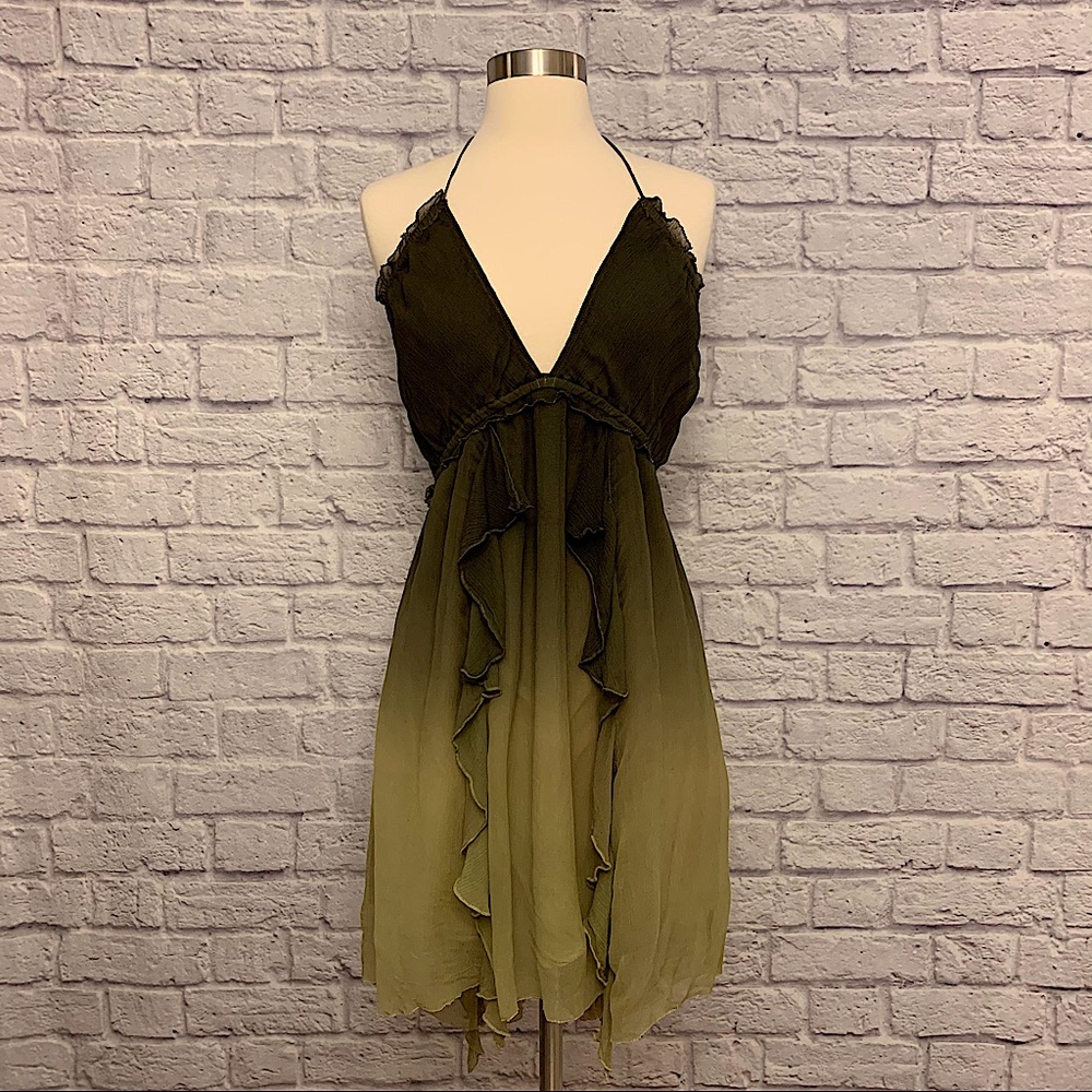Gypsy 05 Ombré Ruffle Halter Summer Dress